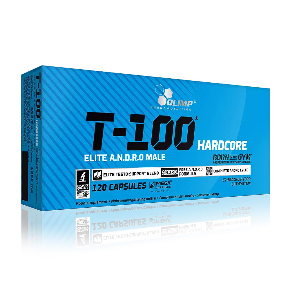 Olimp T 100 Hardcore Testo Booster testosterona para crecimiento muscular 